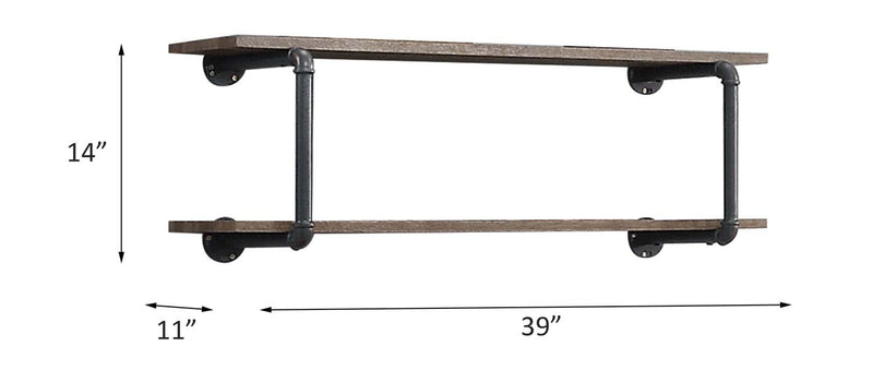 Brantley Wall Rack, Antique Oak & Sandy Gray Finish Acme
