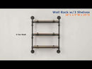 Brantley Wall Rack w/2 Shelves, Oak & Sandy Black Finish Acme