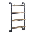 Brantley Wall Rack w/4 Shelves, Oak & Sandy Black Finish Acme