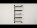 Brantley Wall Rack w/5 Shelves, Oak & Sandy Black Finish Acme