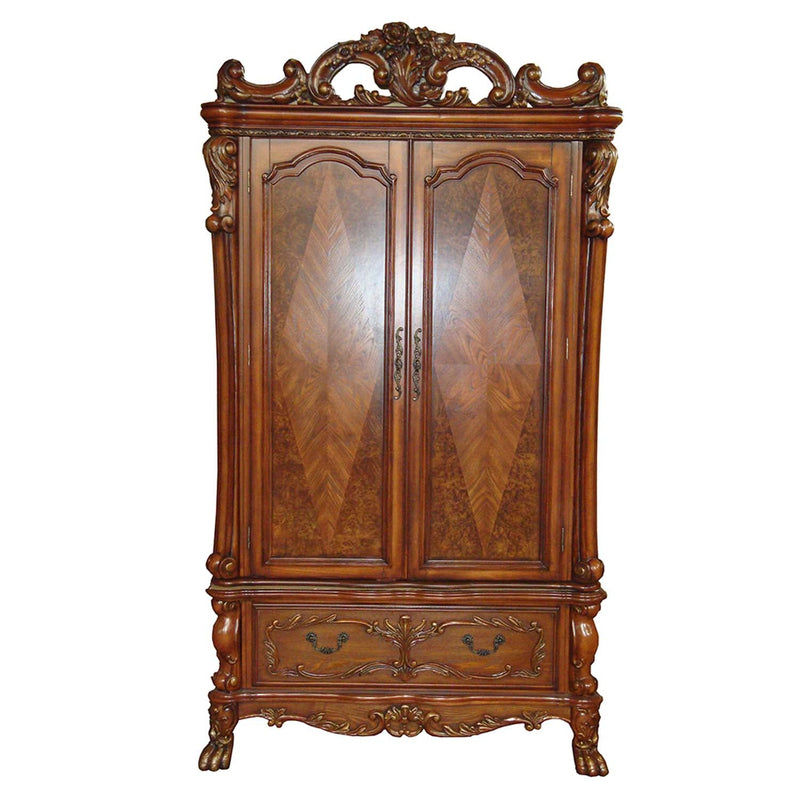 Dresden Wardrobe, Cherry Oak Finish Acme