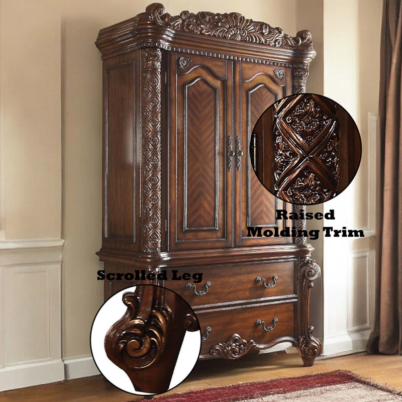 Vendome Wardrobe, Cherry Finish Acme