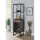 Narik Wine Rack, Weathered Oak Finish Acme