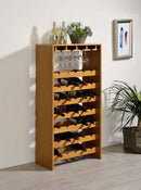 Hanzi Wine Rack, Oak Finish Acme