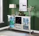 Noralie Wine Cabinet w/Led, Mirrored & Faux Diamonds Acme
