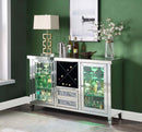 Noralie Wine Cabinet w/Led, Mirrored & Faux Diamonds Acme