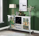 Noralie Wine Cabinet w/Led, Mirrored & Faux Diamonds Acme