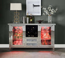 Noralie Wine Cabinet w/Led, Mirrored & Faux Diamonds Acme