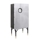 Yoela Wine Cabinet, Leather & Aluminum Acme