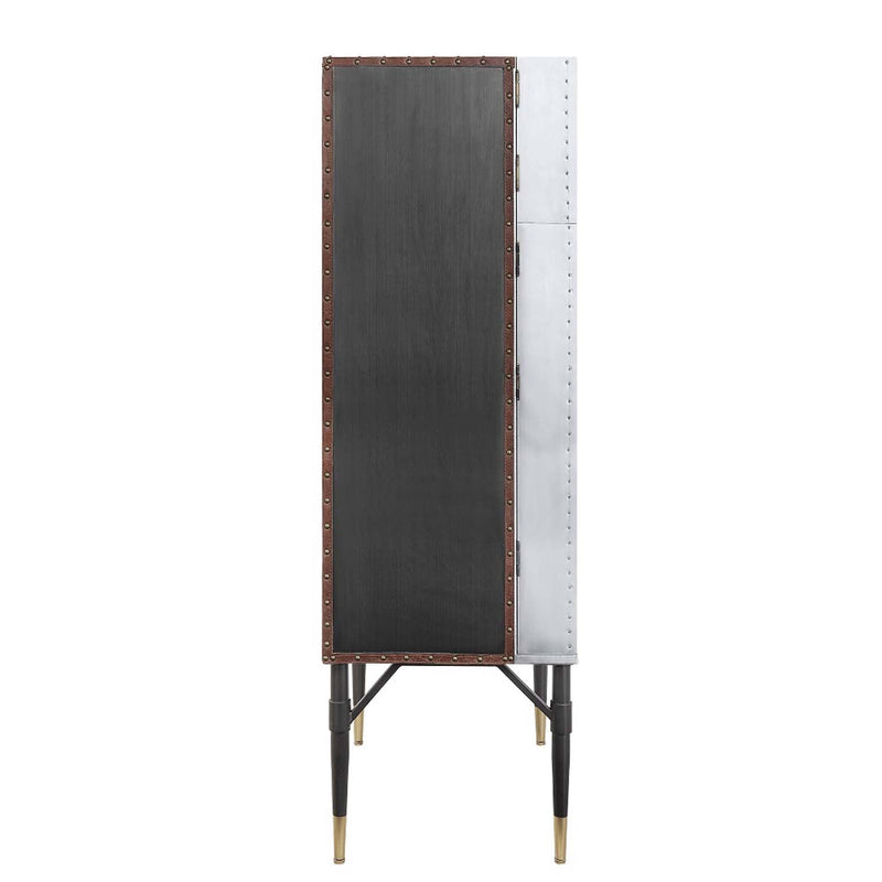 Yoela Wine Cabinet, Leather & Aluminum Acme