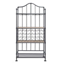 Edina Wine Rack, Oak & Sandy Black Finish Acme