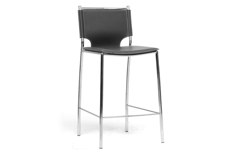 Garrick Modern and Contemporary Black Bonded Leather Upholstered 2-Piece Counter Stool Set