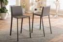 Trine Taupe Leather Upholstered Counter Height Stool (Set of 2) Baxton