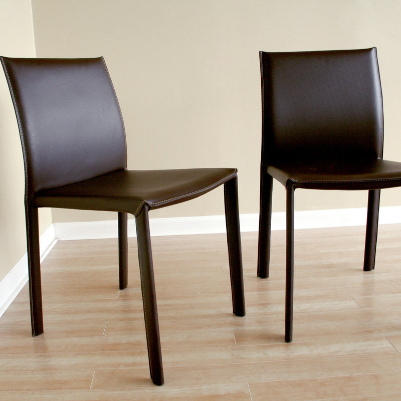 Jeanne Leather Bar Stool (Set of 2) Baxton