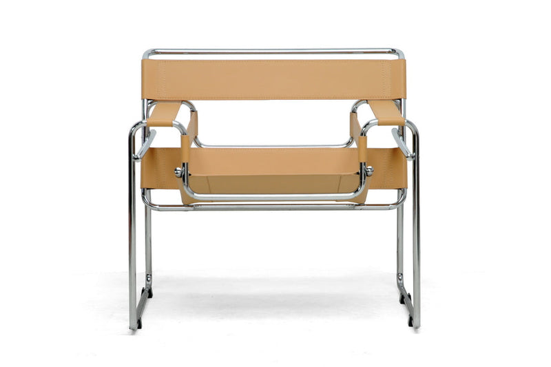 Roanoke Tan Leather Accent Chair Baxton