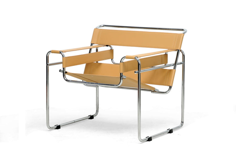 Roanoke Tan Leather Accent Chair Baxton