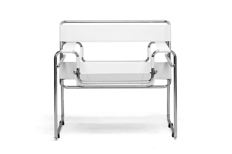 Roanoke Cream Leather Accent Chair Baxton