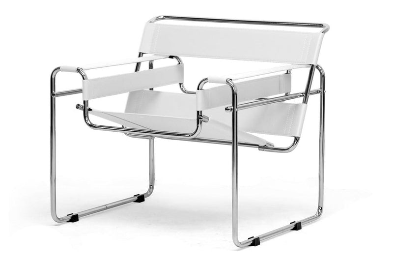 Roanoke Cream Leather Accent Chair Baxton