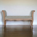 Carved French Style Mud Linen Bench
