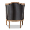 Tamblin Black and Gray Striped Accent Chair w/Cedar Wood Frame Baxton