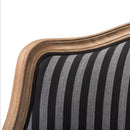 Tamblin Black and Gray Striped Accent Chair w/Cedar Wood Frame Baxton
