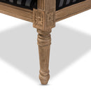 Tamblin Black and Gray Striped Accent Chair w/Cedar Wood Frame Baxton