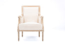 William Wood & Light Beige Linen Accent Chair Baxton