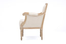 William Wood & Light Beige Linen Accent Chair Baxton