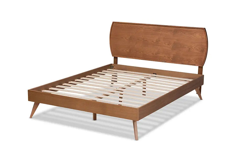 Adelaide Walnut Brown Finished Wood Platform Bed (Full) iHome Studio