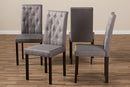 Delphi Dark Brown Finished Gray Fabric Upholstered Dining Chair (Set of 4) Baxton
