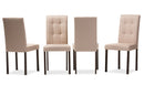 Hiro Beige Fabric Upholstered Grid-tufting Dining Chair (Set of 4) Baxton