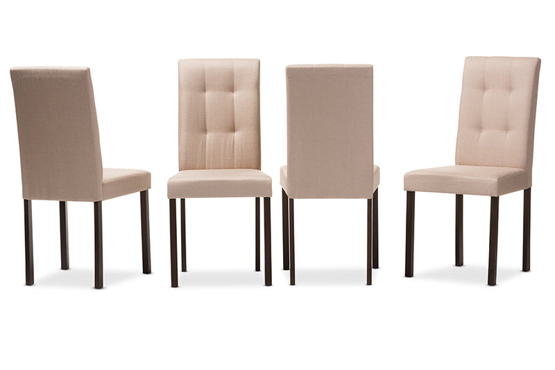 Hiro Beige Fabric Upholstered Grid-tufting Dining Chair (Set of 4) Baxton