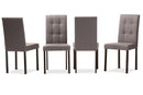 Hiro Gray Fabric Upholstered Grid-tufting Dining Chair (Set of 4) Baxton