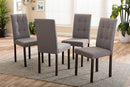 Hiro Gray Fabric Upholstered Grid-tufting Dining Chair (Set of 4) Baxton