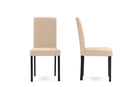Hiro Espresso Wood Beige Fabric Dining Chair (Set of 4) Baxton