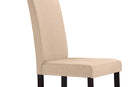 Hiro Espresso Wood Beige Fabric Dining Chair (Set of 4) Baxton