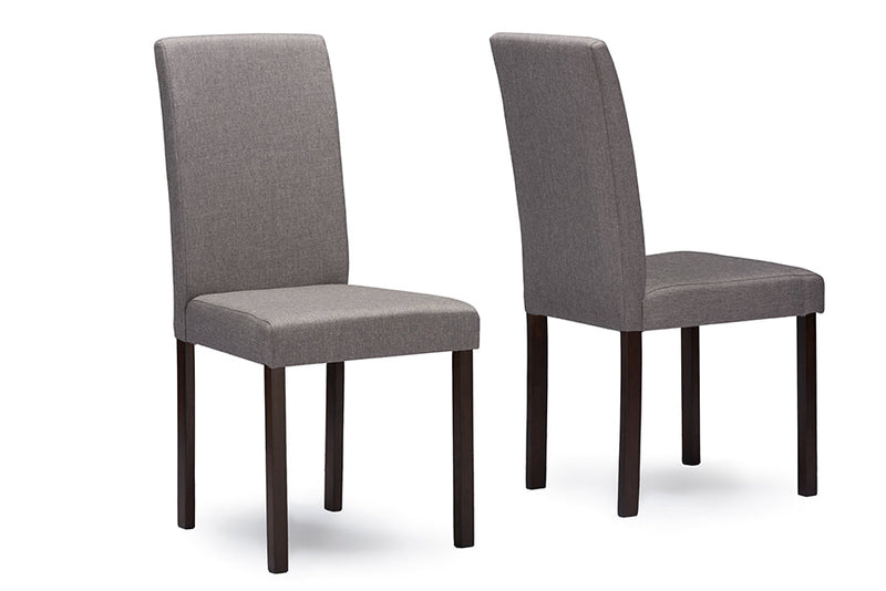 Hiro Espresso Wood Gray Fabric 5PC Dining Set Baxton