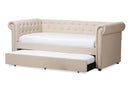 Vance Beige Fabric Trundle Daybed Baxton