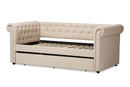 Vance Beige Fabric Trundle Daybed Baxton