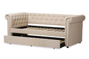 Vance Beige Fabric Trundle Daybed Baxton