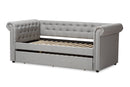 Vance Gray Fabric Trundle Daybed Baxton