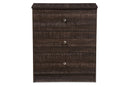 Sheraton Espresso Brown Wood 3-Drawer Storage Chest Baxton