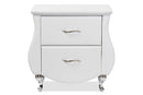 Minahasa White Faux Leather Nightstand Baxton