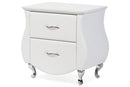 Minahasa White Faux Leather Nightstand Baxton