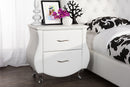 Minahasa White Faux Leather Nightstand Baxton