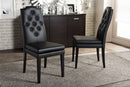 Newcastle Black Faux Leather Button-Tufted Dining Chair (Set of 2) Baxton