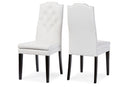 Newcastle White Faux Leather Button-Tufted Dining Chair (Set of 2) Baxton