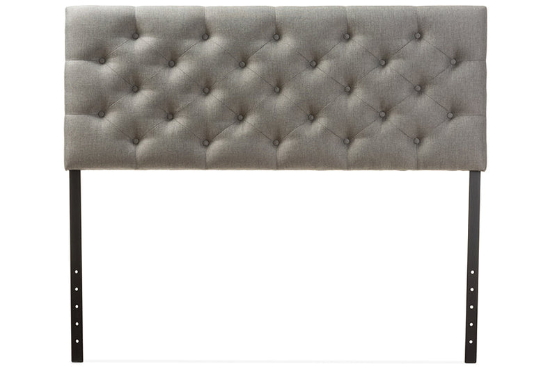Leena Gray Fabric Upholstered Button-tufted Queen Size Headboard Baxton