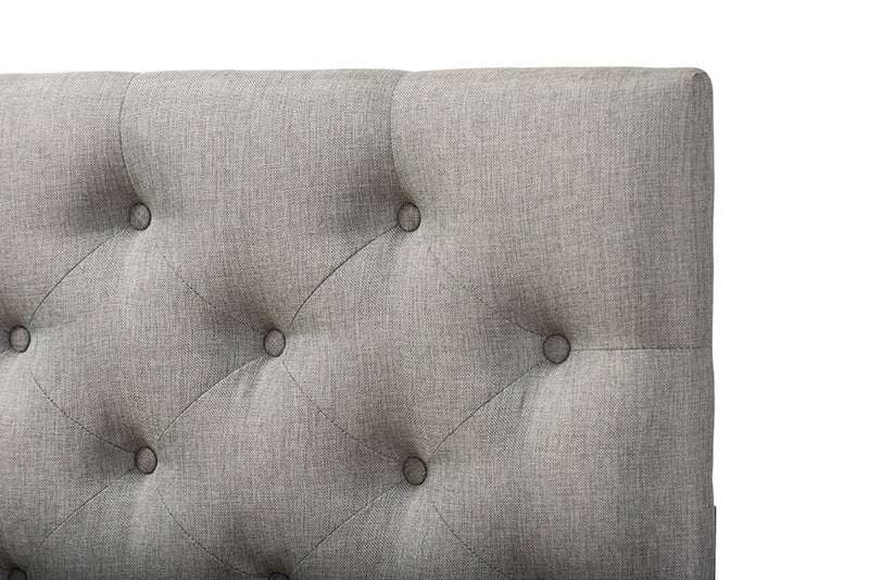 Leena Gray Fabric Upholstered Button-tufted Queen Size Headboard Baxton
