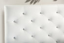 Leena White Faux Leather Upholstered Button-tufted Queen Size Headboard Baxton